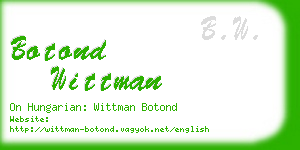 botond wittman business card